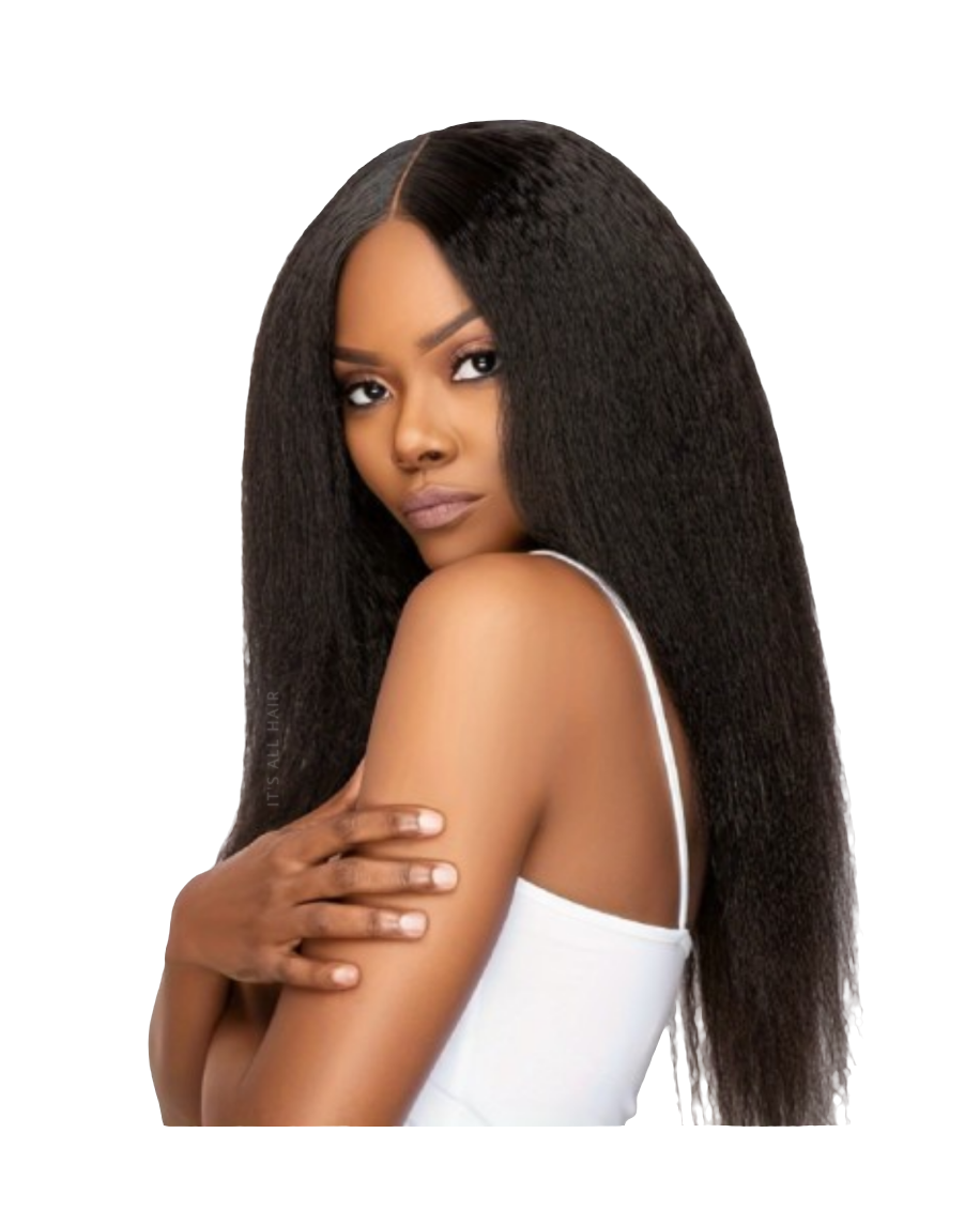 HD Glueless Lace Front Wig Blow Out Kinky Straight