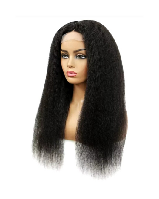 HD Glueless Lace Front Wig Blow Out Kinky Straight