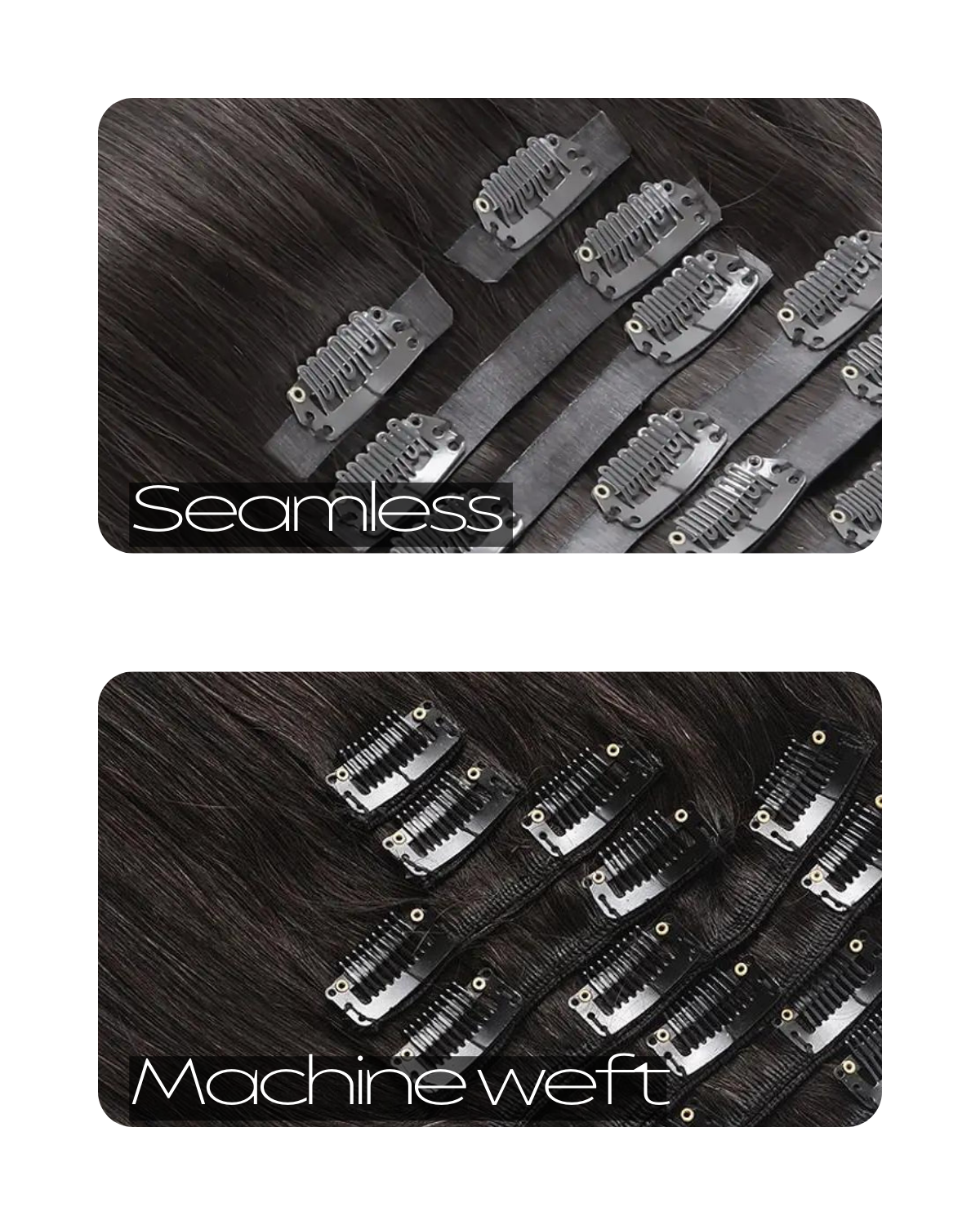 Clip In Hair Extensions Raw Virgin Blow Out Kinky Straight