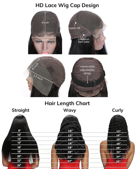 HD Glueless Lace Front Wig Straight Bob Cut