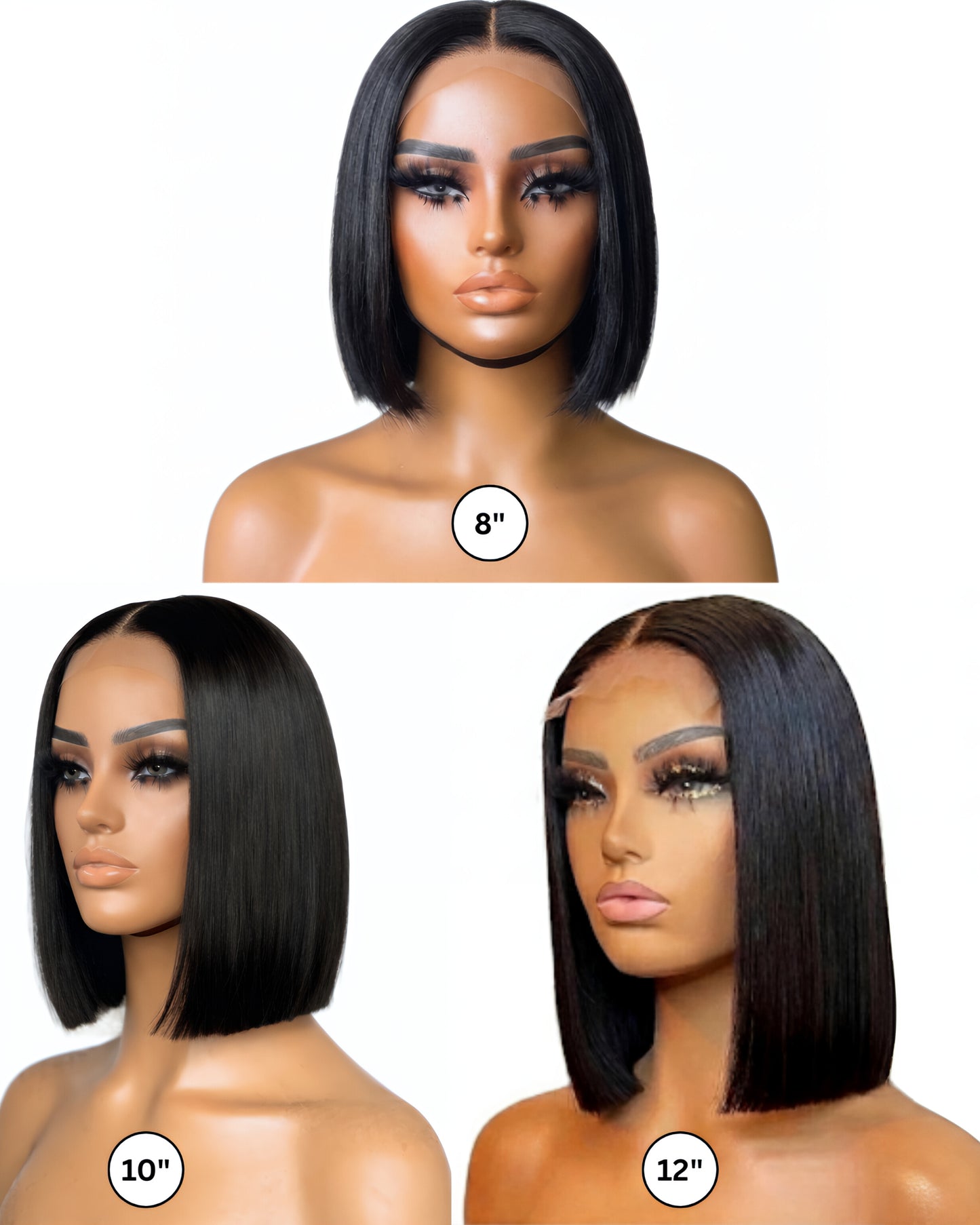 HD Glueless Lace Front Wig Straight Bob Cut