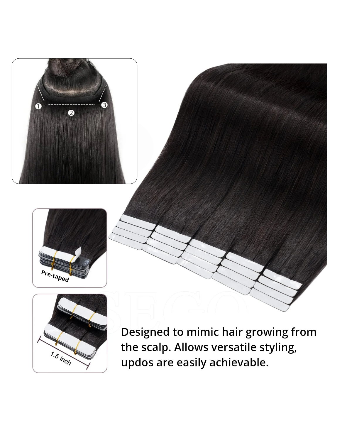 Raw Unprocessed Straight Tape In Hair Extensions