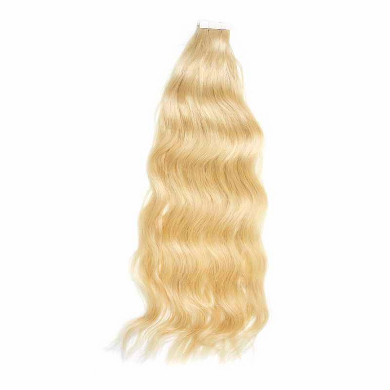 Raw Wavy Blonde Tape In Hair Extensions